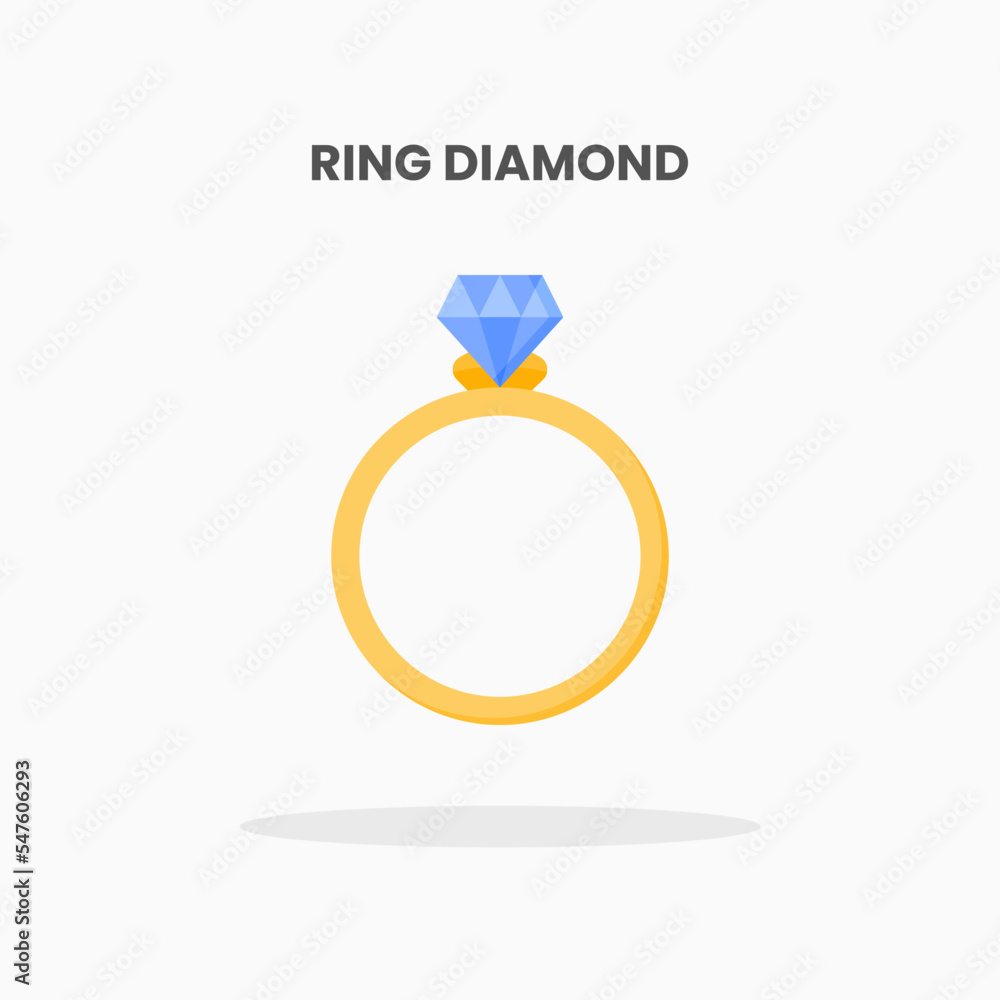 Ring Diamond icon flat. Vector illustration on white background. Can used for web, app, digital product, presentation, UI and many more. Ring Diamond icon flat. Vector illustration on white background. Can used for web, app, digital product, presentation, UI and many more.