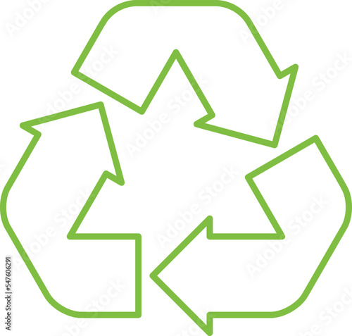 Triangle arrows recycle icons set vector illustration. Contour arrow reuse process or lyfecycle symbols in triangle shape for enviromental presentation or eco friendly services website