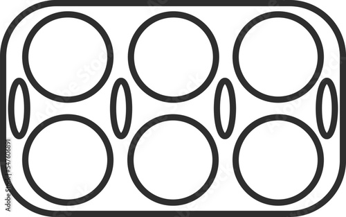 Plastic containers and single use dishes icon vector illustration. Plastic waste problem symbol. Plastic package, dishes and containers contour icons for earth day ocean pollution concept