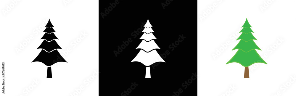 Fototapeta premium Christmas tree icon. Christmas tree icon set. Fir tree collection with different style. Fir tree symbol and sign. Vector illustration.