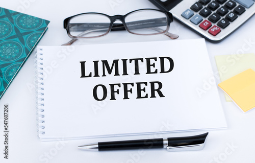 Wallpaper Mural limited offer text written on notepad with glasses, calculator and magnifying glass Torontodigital.ca