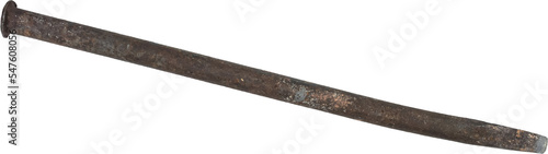  old vintage rusty heavy duty line-up pry bar. isolated on a transparent background