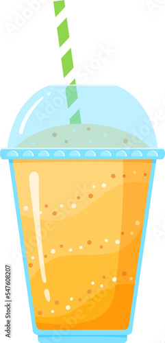 Fresh fruit smoothie shake cocktail vector illustration. Glass with layers of sweet vitamin juice cocktail or protein shake in color for smoothies summer menu