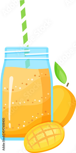 Vegeterian smoothie shake cocktail collection vector illustration. Glass jar with layers of sweet vitamin juice cocktail or protein shake with for smoothies fitness bar design