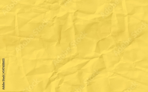 Crumpled Paper Texture. Abstract Yellow Background. 