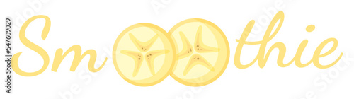 Smoothie banana cocktail label logo vector illustration. Natural fruit with Smoothie sign at fresh smoothies cocktail label for decoration shop label, sale offer banner or promotion discount concept