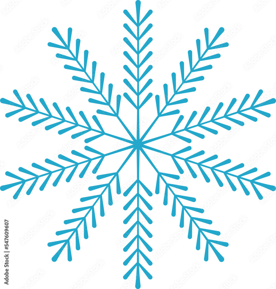 Icy snowflakes winter decoration collection vector illustration. Set of flat blue line snowflake icons on white background for new year celebration design or winter season festive ormament decoration Icy snowflakes winter decoration collection vector illustration. Set of flat blue line snowflake icons on white background for new year celebration design or winter season festive ormament decoration