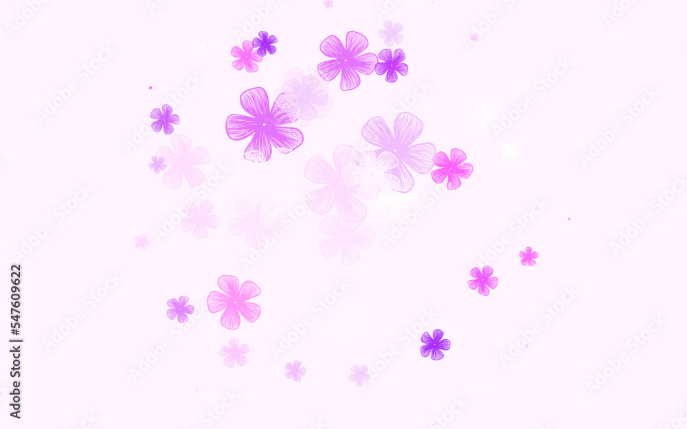 Light Purple, Pink vector elegant wallpaper with flowers.