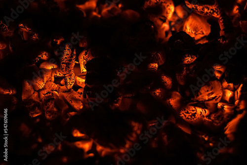 Burning coals in the oven