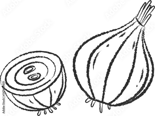 Chalked sketch onion vegetable icon vector illustration. White chalk style line hand drawn vegetable sketch icon for restaurant menu promo design