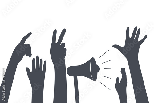 hand with a megaphone