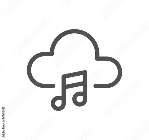 Sheet music and sound icon outline and linear symbol. 