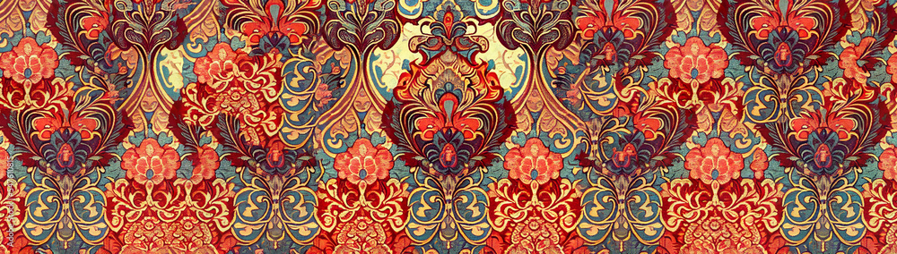 Colorful wallpaper brocade pattern Colorful wallpaper brocade pattern