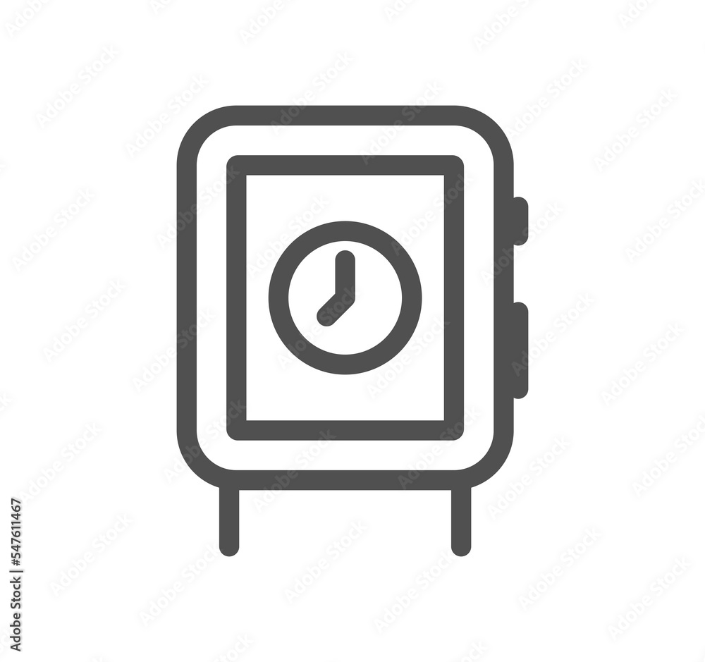 Timer and clock icon outline and linear symbol.
Timer and clock icon outline and linear symbol.