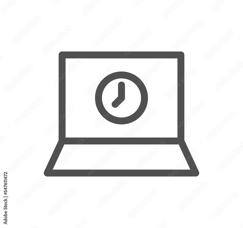 Timer and clock icon outline and linear symbol.
Timer and clock icon outline and linear symbol.