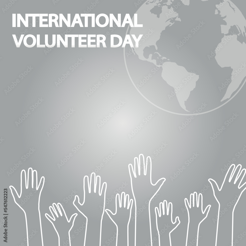 Obraz premium international volunteer day concept vector design