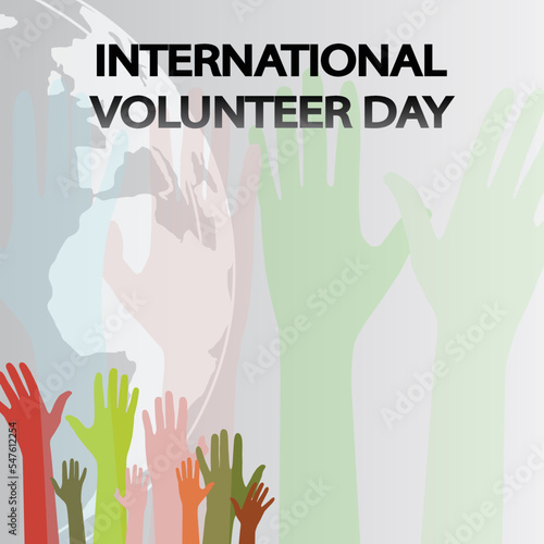 international volunteer day concept vector design