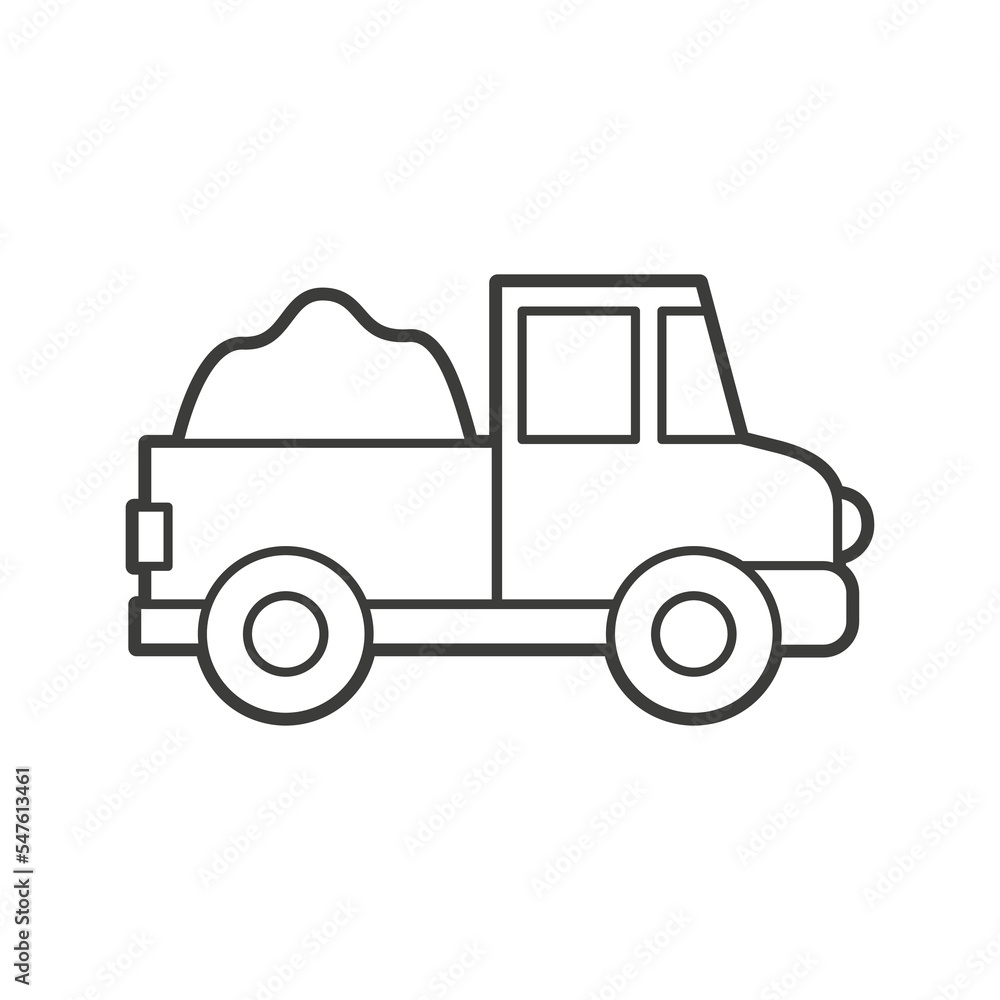 Vector Illustration of an Pick up. Icon style with black outline. Logo design. Coloring book for children Vector Illustration of an Pick up. Icon style with black outline. Logo design. Coloring book for children