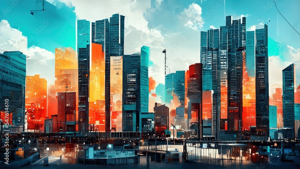 Fototapeta premium Illustration about financial building. Made by AI. Ultra high resolution.