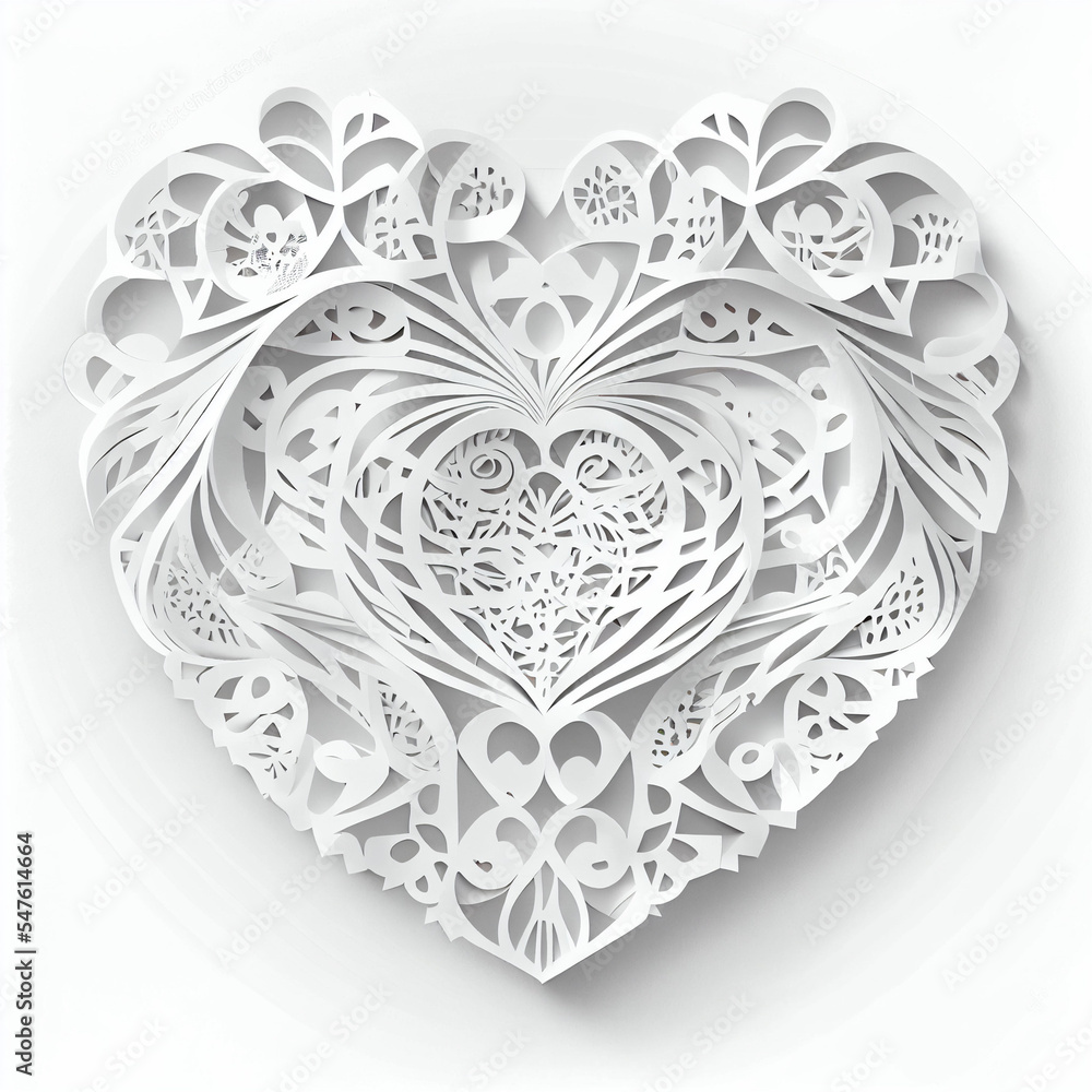 Heart concept with papercut or paper cut style Heart concept with papercut or paper cut style