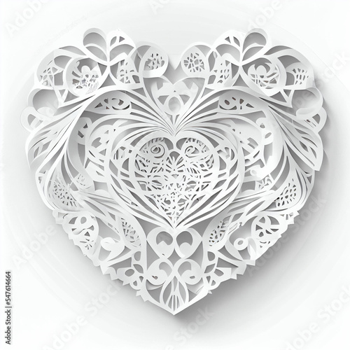 Heart concept with papercut or paper cut style 