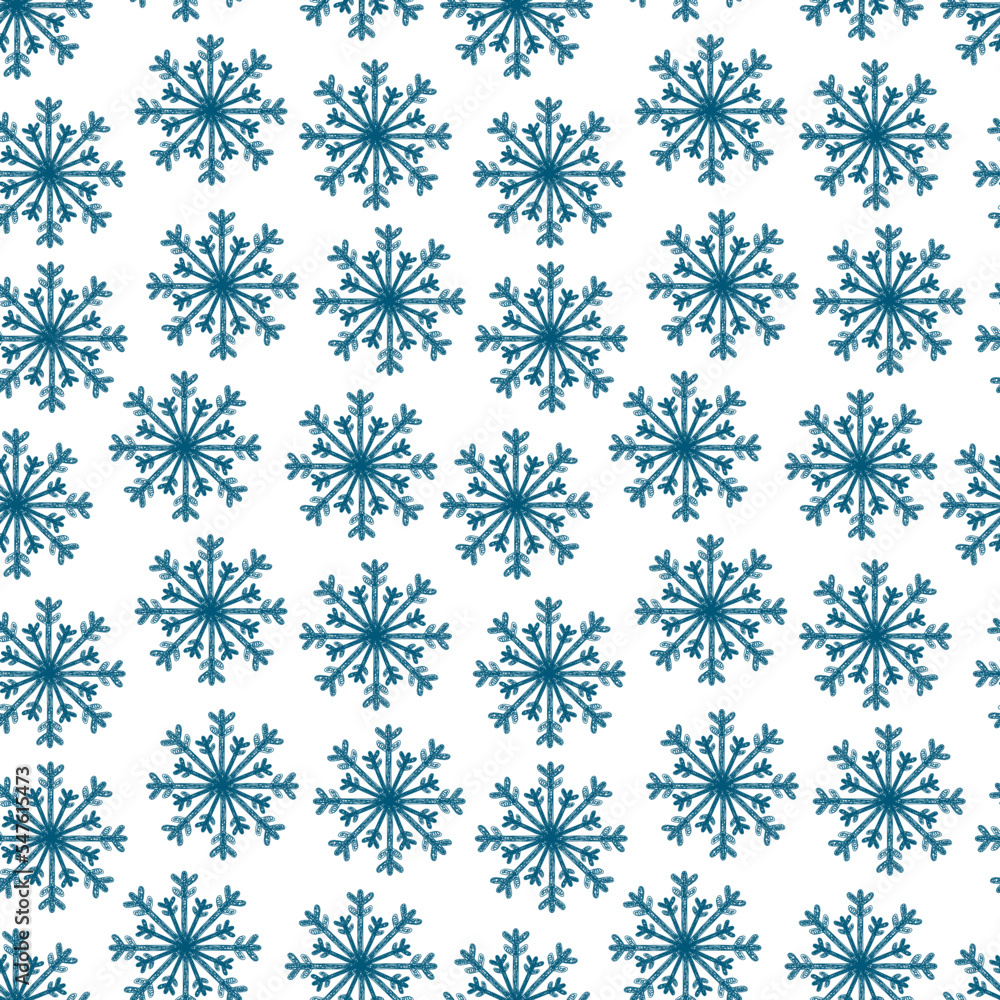 Seamless christmas snowflake background. Winter Snow Flakes hand drawing Seamless pattern Seamless christmas snowflake background. Winter Snow Flakes hand drawing Seamless pattern