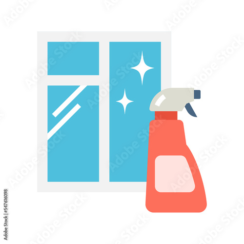 Cleaning spray icon. Window cleaning. Window cleaning service concept.
