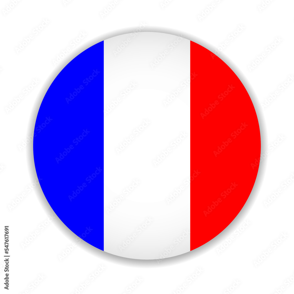 Round flag of France. Vector Illustration. Round flag of France. Vector Illustration.