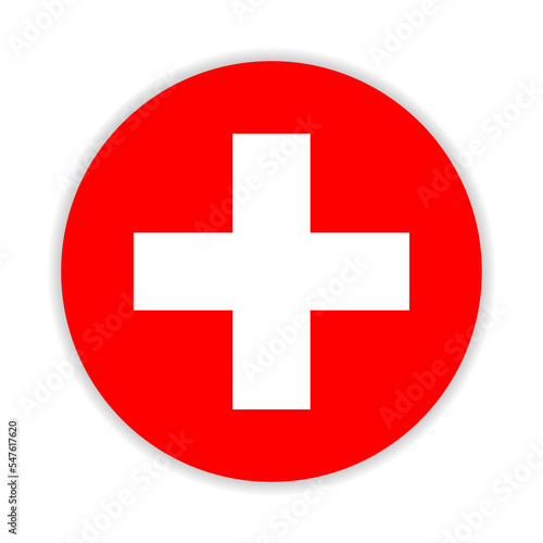 Round flag of Switzerland. Vector Illustration.