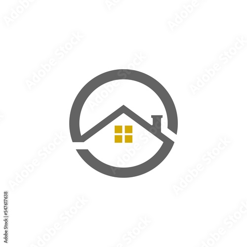 Home And Real Estate Circle Logo Design isolated on white background