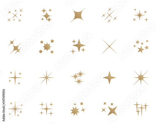 set of sparkle icons, glitter, effect