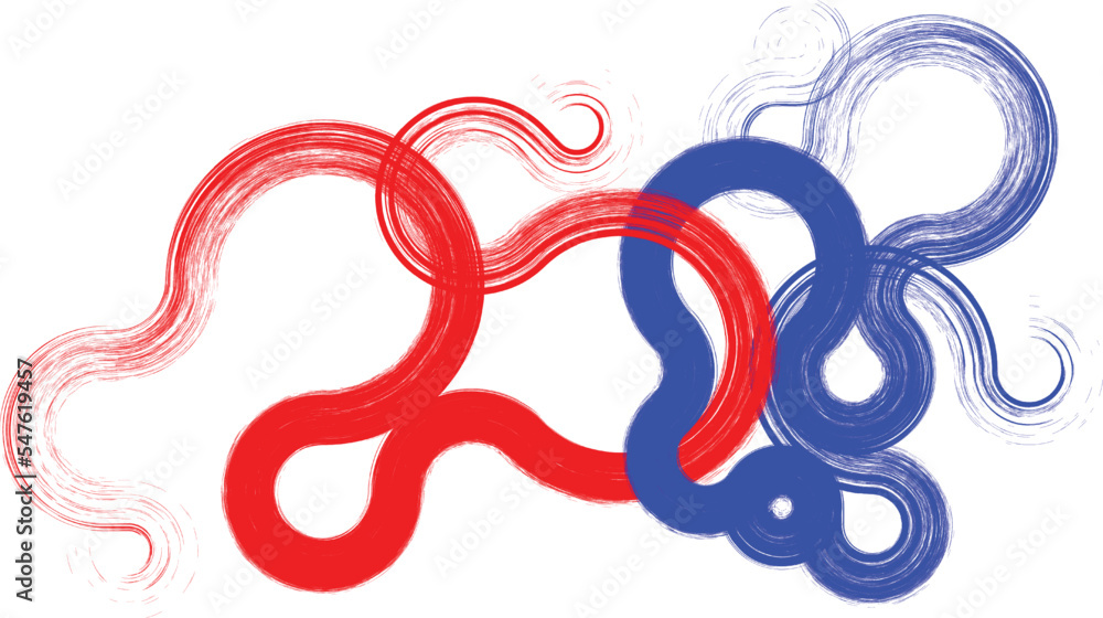 Fototapeta premium Business Corporate Abstract Logo Design . Two brush strokes in Chain . Infinite Shape Cycle Creative Symbol 