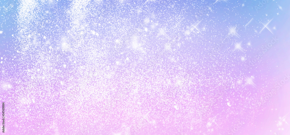 Winter shiny blurred background in light blue pink colors. Blurry Christmas holiday background with snow flakes, soft flares of light Winter shiny blurred background in light blue pink colors. Blurry Christmas holiday background with snow flakes, soft flares of light
