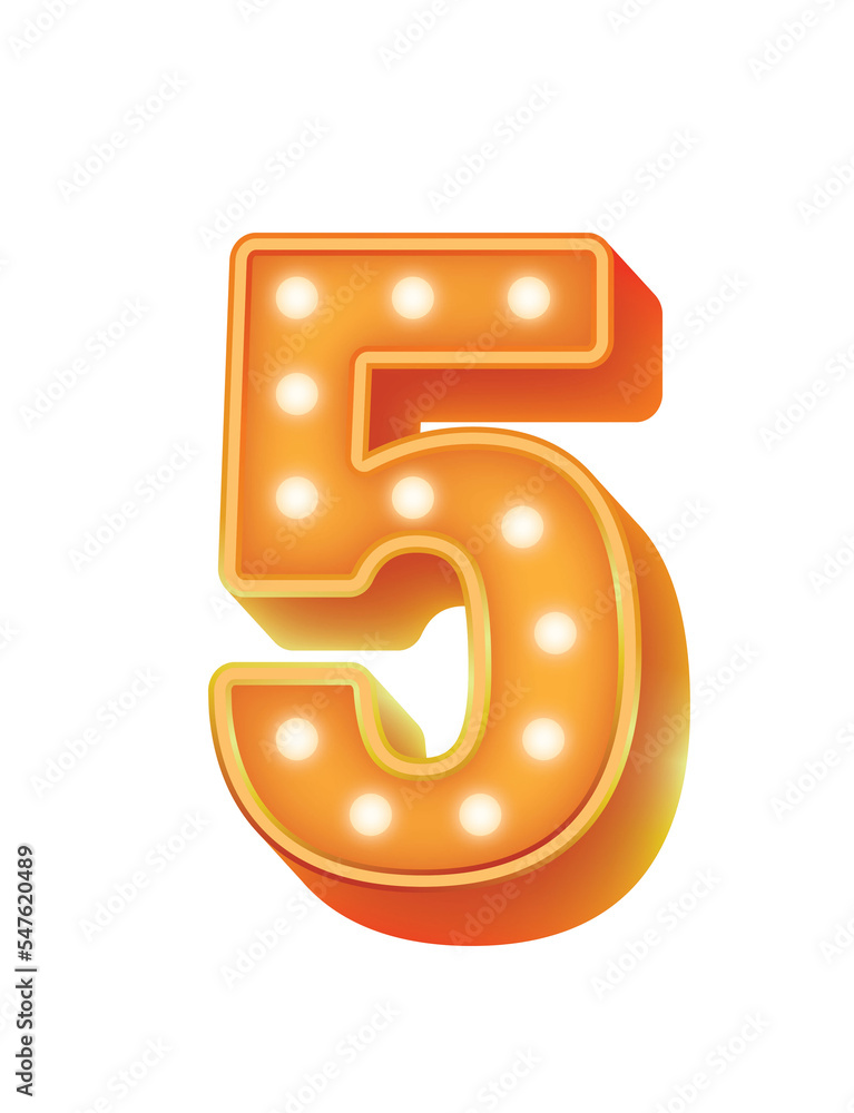 02 Number Alphabet Bulb Light Orange 5 02 Number Alphabet Bulb Light Orange 5