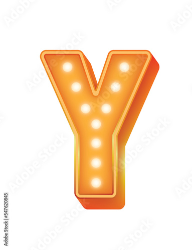 Alphabet Bulb Light Orange Y