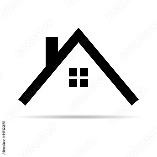 Roofs house silhouette icon, city concept template panorama, landscape vector illustration