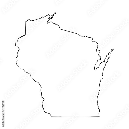 Wisconsin map shape, united states of america. Flat concept icon symbol vector illustration