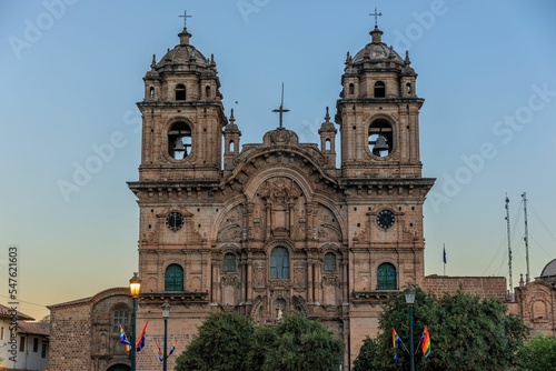 Beautiful view of the Church of the Society of Jesus in Cusco, Peru photo