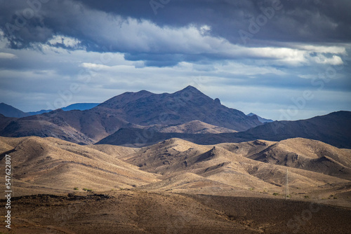 landscape in high atlas mountains, mountains, morocco, north africa, clouds