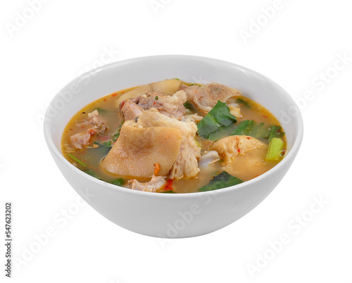 hot and spicy soup with pork isolated on transparent png