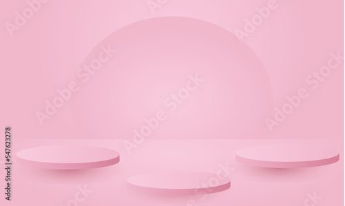 illustration creative vector 3d abstract scene soft pink isolated on background