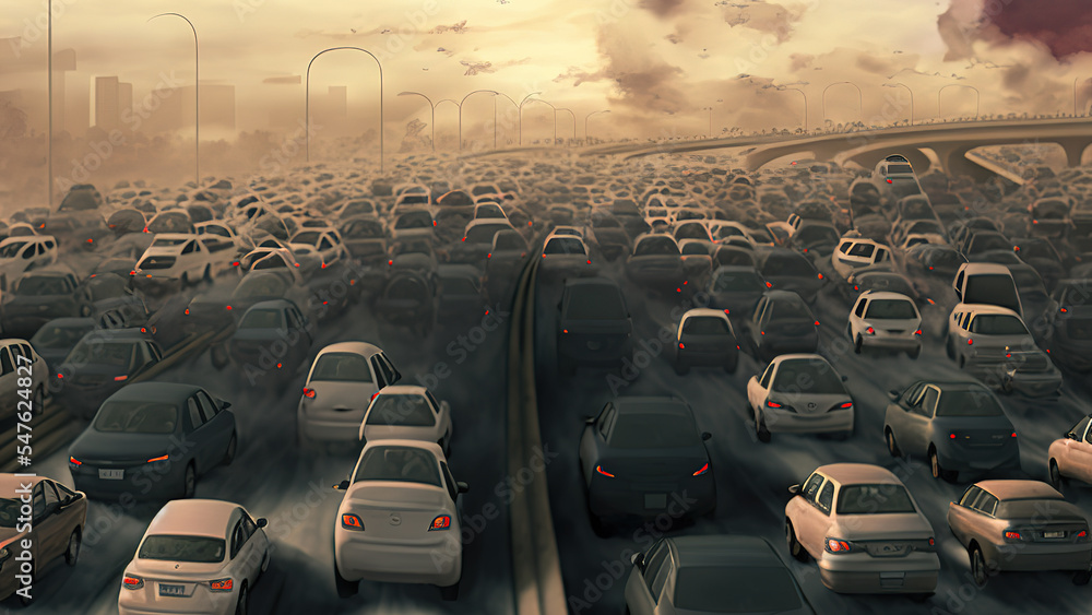 Fototapeta premium traffic jam in the city