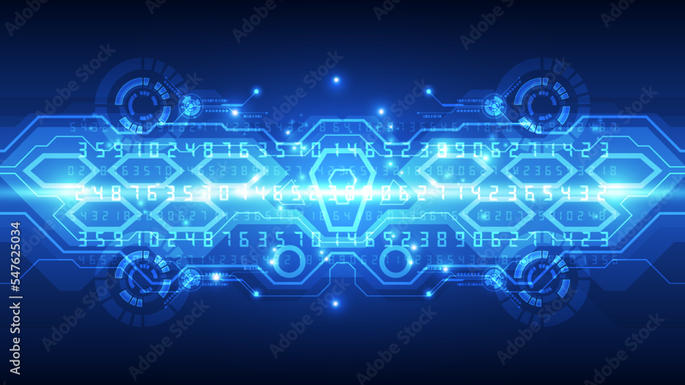 Abstract tech background. Futuristic digital system technology interface with geometric shapes