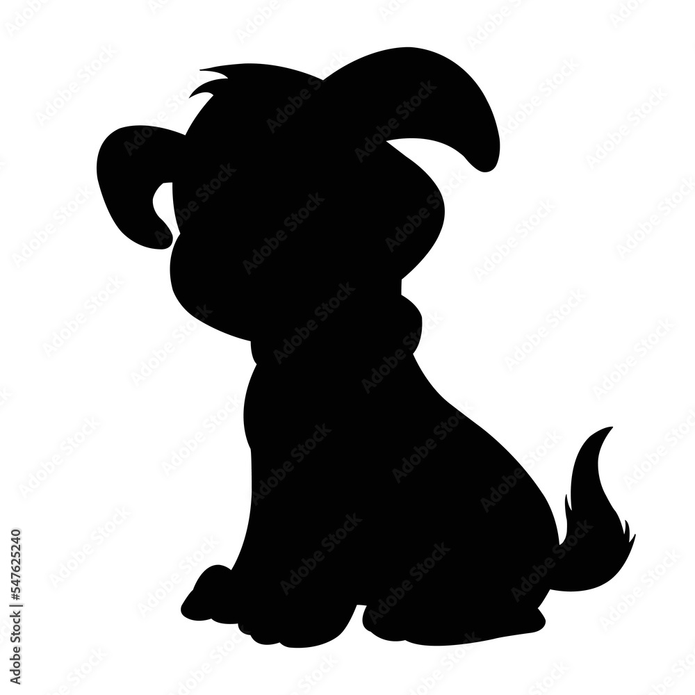 Obraz premium Dog silhouette vector isolated on white background animals silhouette set coloring book kids