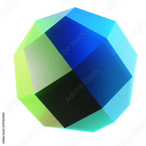 3d holographic colorful glass morphism sphere png element. Green and blue color light effect.