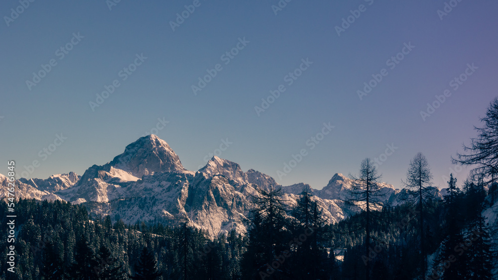 Fototapeta premium Lussari mountain in the Julian Alps