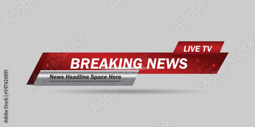 Red news lower third banner design template