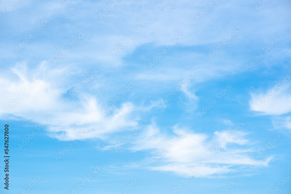 Blue sky and white clouds on daytime, beaufitul space view for design background or wallpaper Blue sky and white clouds on daytime, beaufitul space view for design background or wallpaper