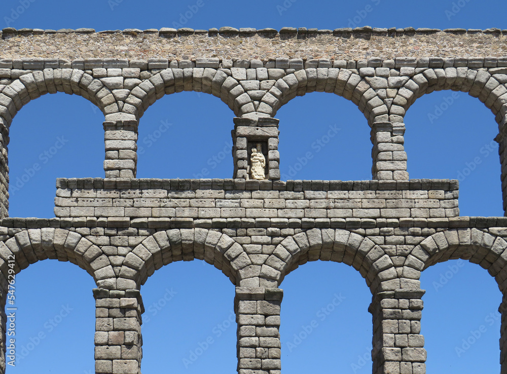 Detail of the Roman Aqueduct in Segovia. (2nd century AD). Spain.
Unesco World Heritage.