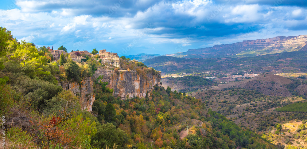 Catalonia,  Siurana panoramic landscape view